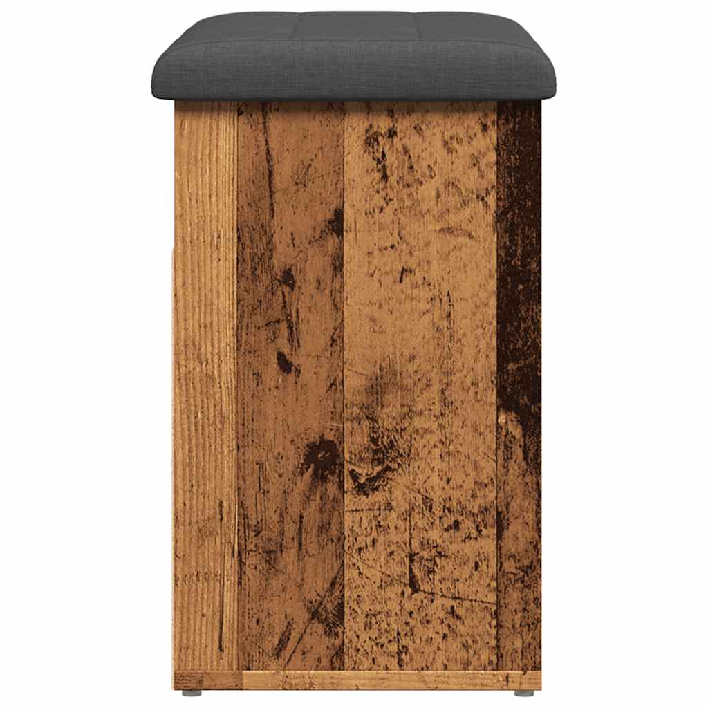 Antik fa szerelt fa cipőtároló pad 62x32x50 cm 5