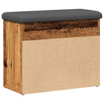 Antik fa szerelt fa cipőtároló pad 62x32x50 cm 6