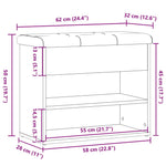 Antik fa szerelt fa cipőtároló pad 62x32x50 cm 10