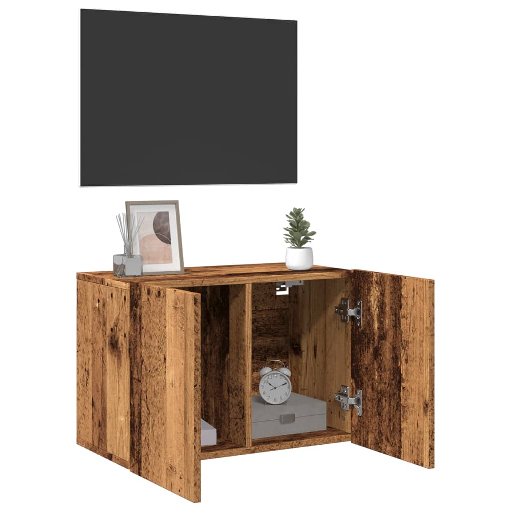 Antik fa színű falra szerelhető TV-szekrény 60 x 30 x 41 cm 4