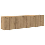 2 db kézműves tölgy falra szerelhető TV-szekrény 80x30x41 cm 2
