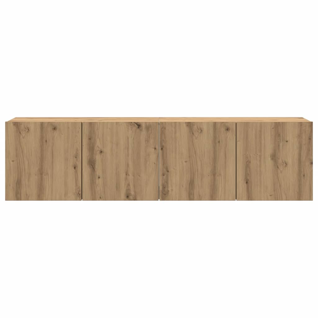 2 db kézműves tölgy falra szerelhető TV-szekrény 80x30x41 cm 5