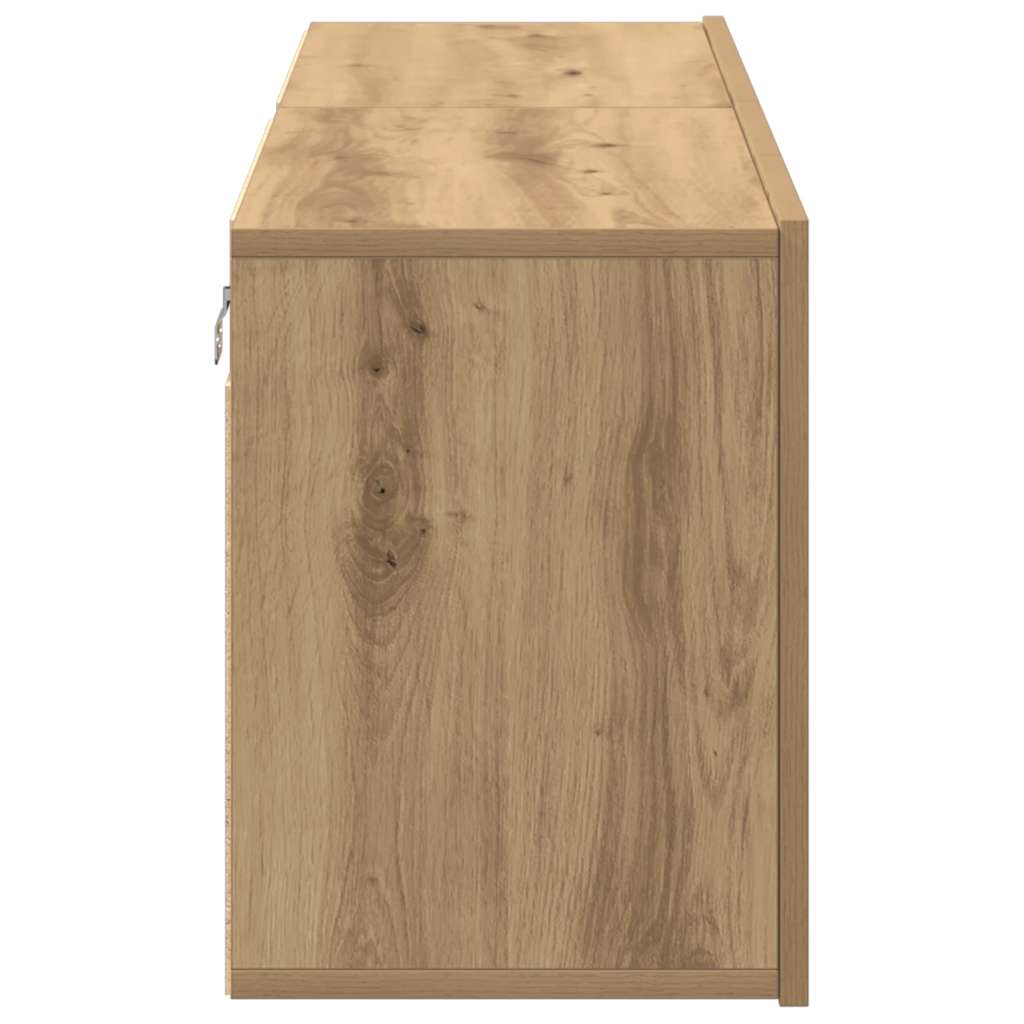 2 db kézműves tölgy falra szerelhető TV-szekrény 80x30x41 cm 6