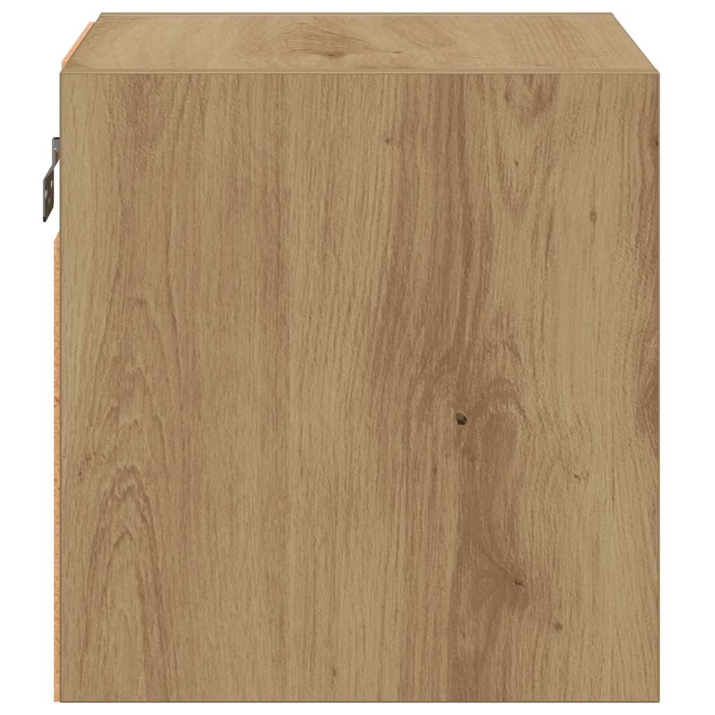 Kézműves tölgy színű fali TV-szekrény LED-ekkel 30x28,5x30 cm 10