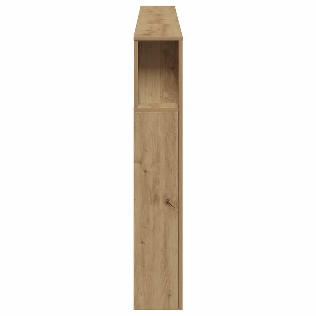 Kézműves tölgyszínű szerelt fa LED-es fejtámla 220x18,5x103,5cm 7