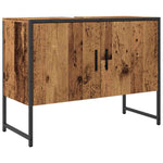 Antik fa színű szerelt fa mosdószekrény 80 x 33 x 60 cm 2