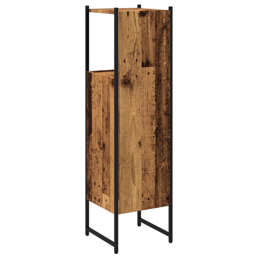 Antik fa színű szerelt fa fürdőszobaszekrény 33 x 33 x 120,5 cm 6