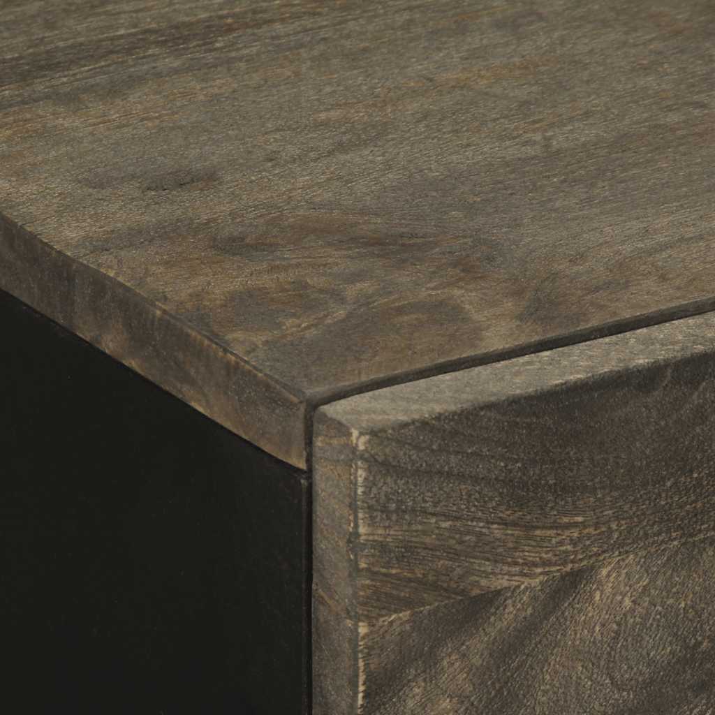 Sideboard Fekete 60x33x75 cm tömörfa Mango 6