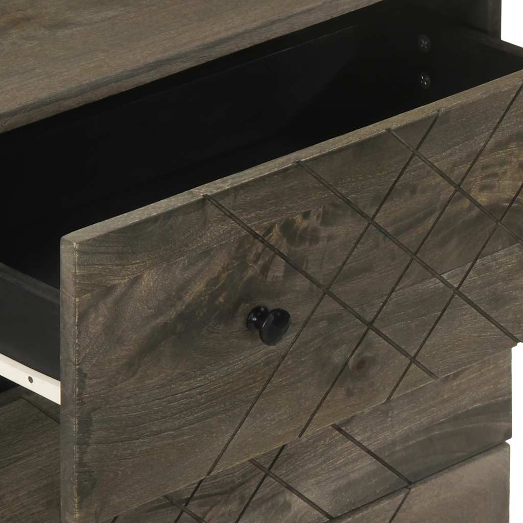 Sideboard Fekete 60x33x75 cm tömörfa Mango 7