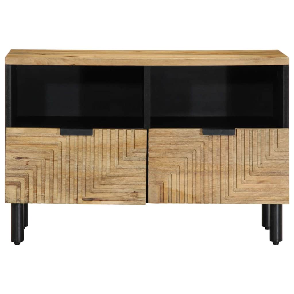Barna tömör mangófa TV-szekrény 70x33x46 cm 2