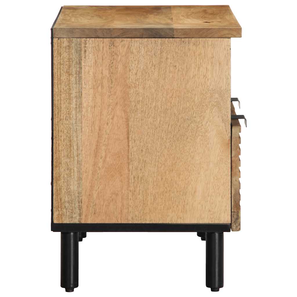 Barna tömör mangófa TV-szekrény 70x33x46 cm 4