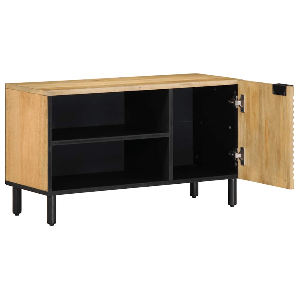 Barna tömör mangófa TV-szekrény 80 x 31,5 x 46 cm 2