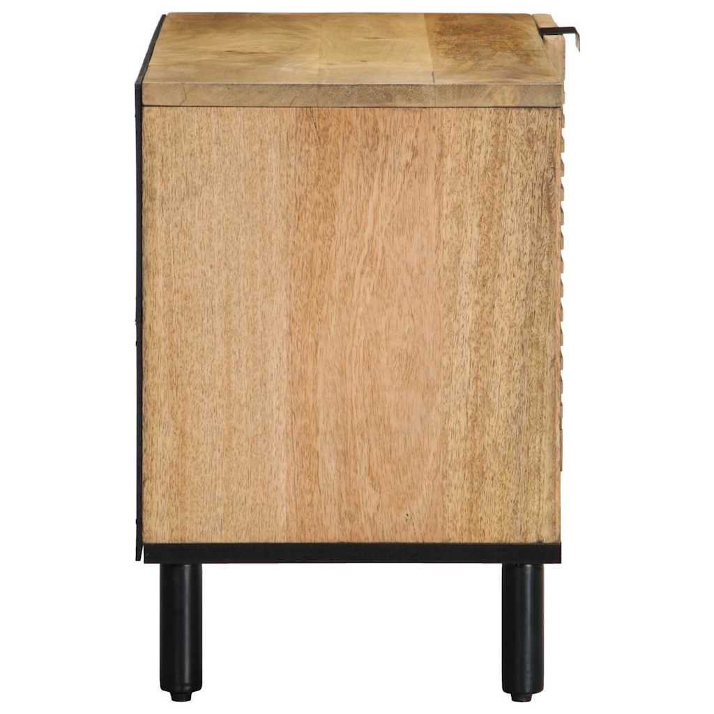 Barna tömör mangófa TV-szekrény 80 x 31,5 x 46 cm 4