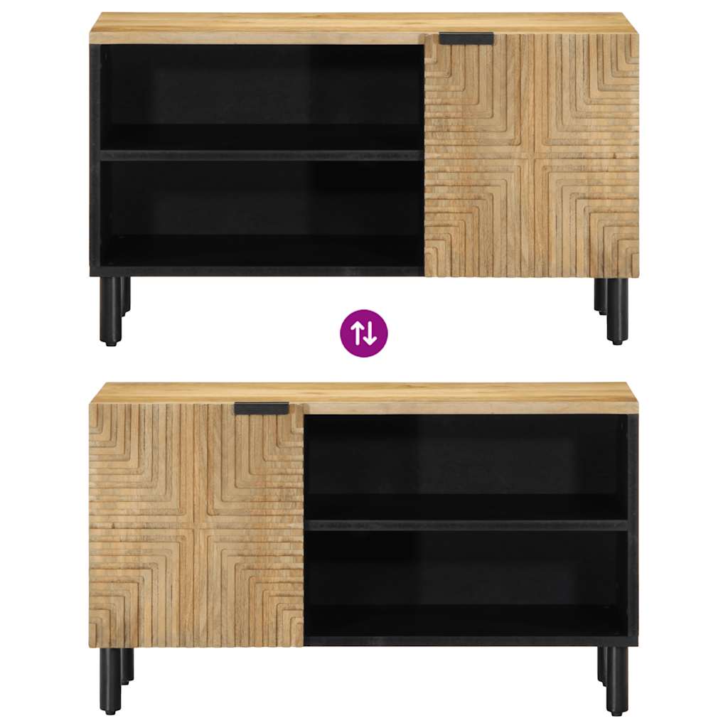 Barna tömör mangófa TV-szekrény 80 x 31,5 x 46 cm 6