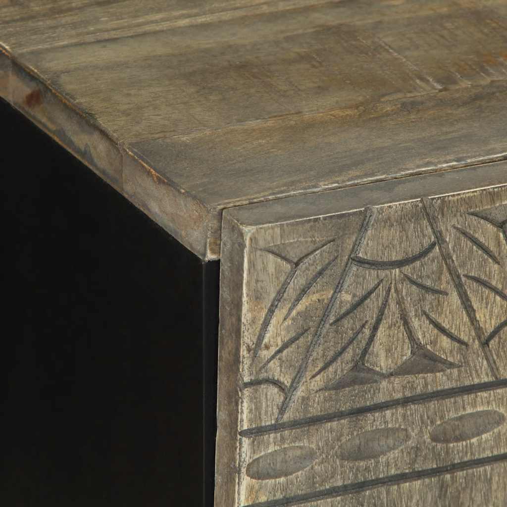 Világosszürke tömör mangófa TV-szekrény 105x33,5x46 cm 6