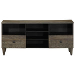 Fekete tömör mangófa TV-szekrény 100 x 33 x 46 cm 3