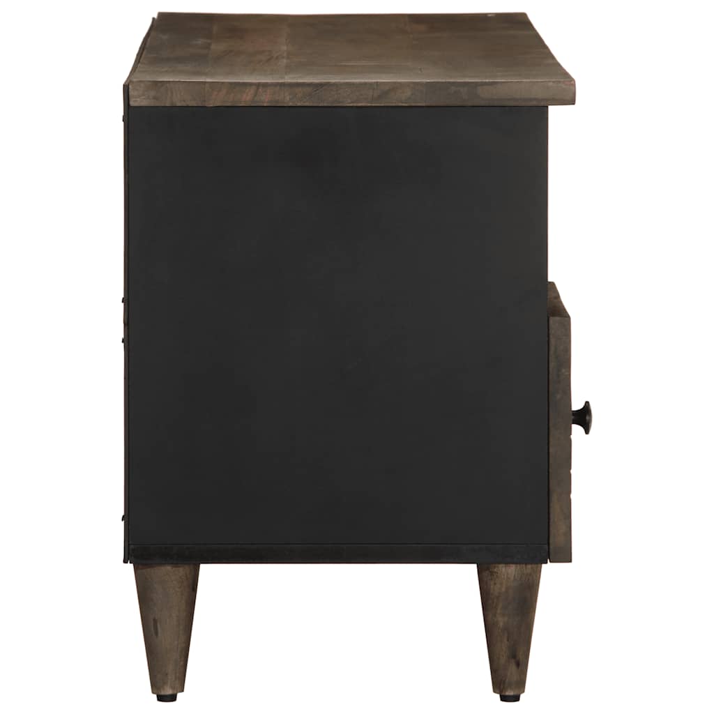 Fekete tömör mangófa TV-szekrény 100 x 33 x 46 cm 4