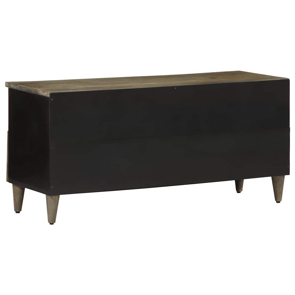 Fekete tömör mangófa TV-szekrény 100 x 33 x 46 cm 5