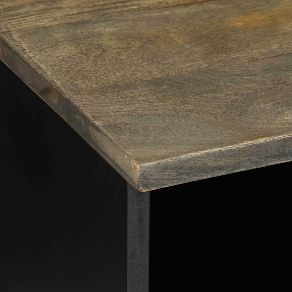 Fekete tömör mangófa TV-szekrény 100 x 33 x 46 cm 6