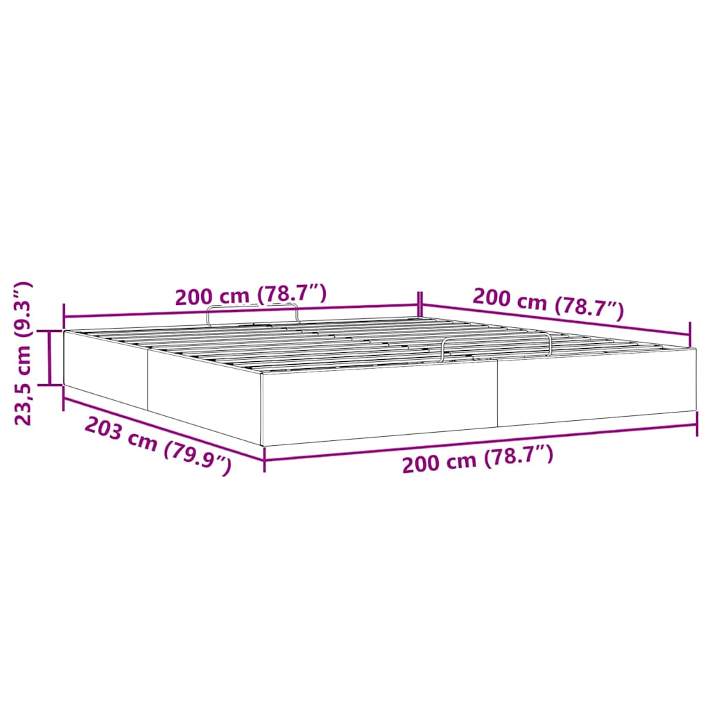 Ottomán ágykeret matrac nélkül cappucino 200x200 cm műbőr 14