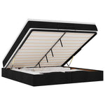 Ottomán ágykeret matraccal fekete 160x200cm szövet 2