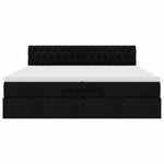 Ottomán ágykeret matraccal fekete 200x200 cm anyaggal 7