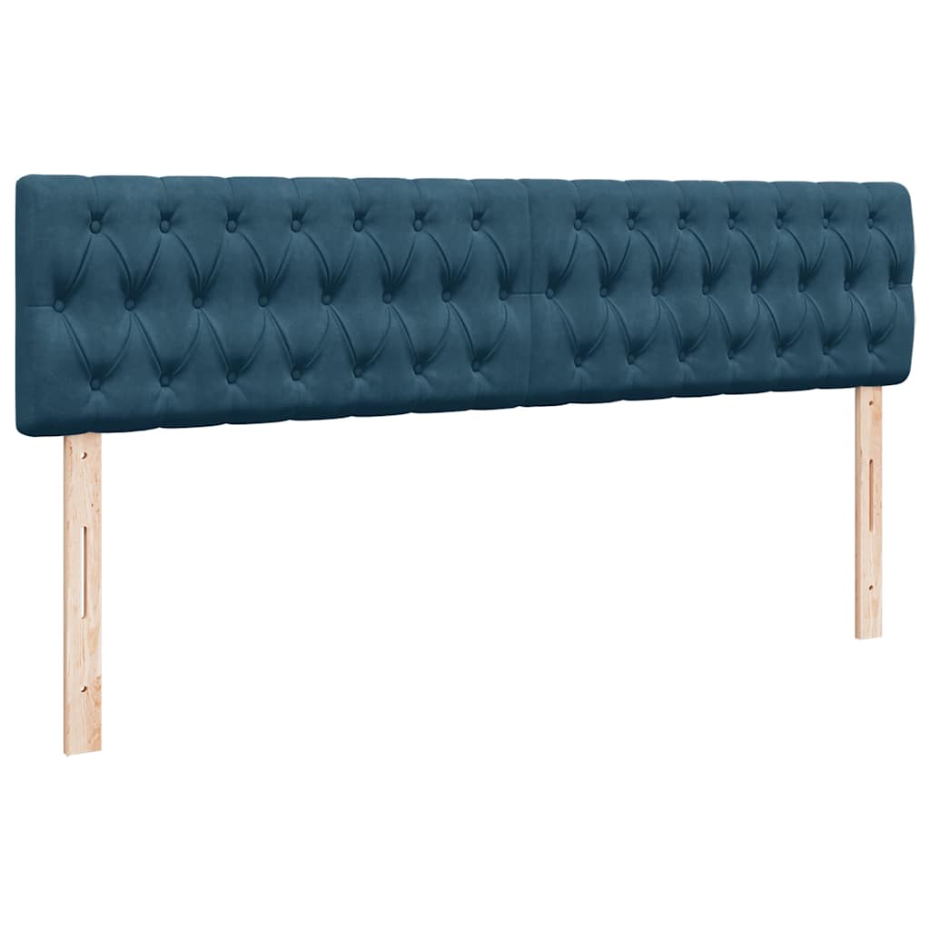 Ottomán ágykeret matraccal sötétkék 200x200 cm bársony 9