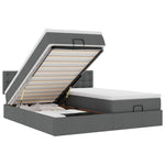 Oszmán ágykeret matracokkal Sötétszürke 160x200cm szövet 2