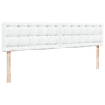 Tiszta fehér műbőr ottomán ágy matracokkal & LED-ek 160x200cm 13