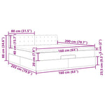 Tiszta fehér műbőr ottomán ágy matracokkal & LED-ek 160x200cm 18