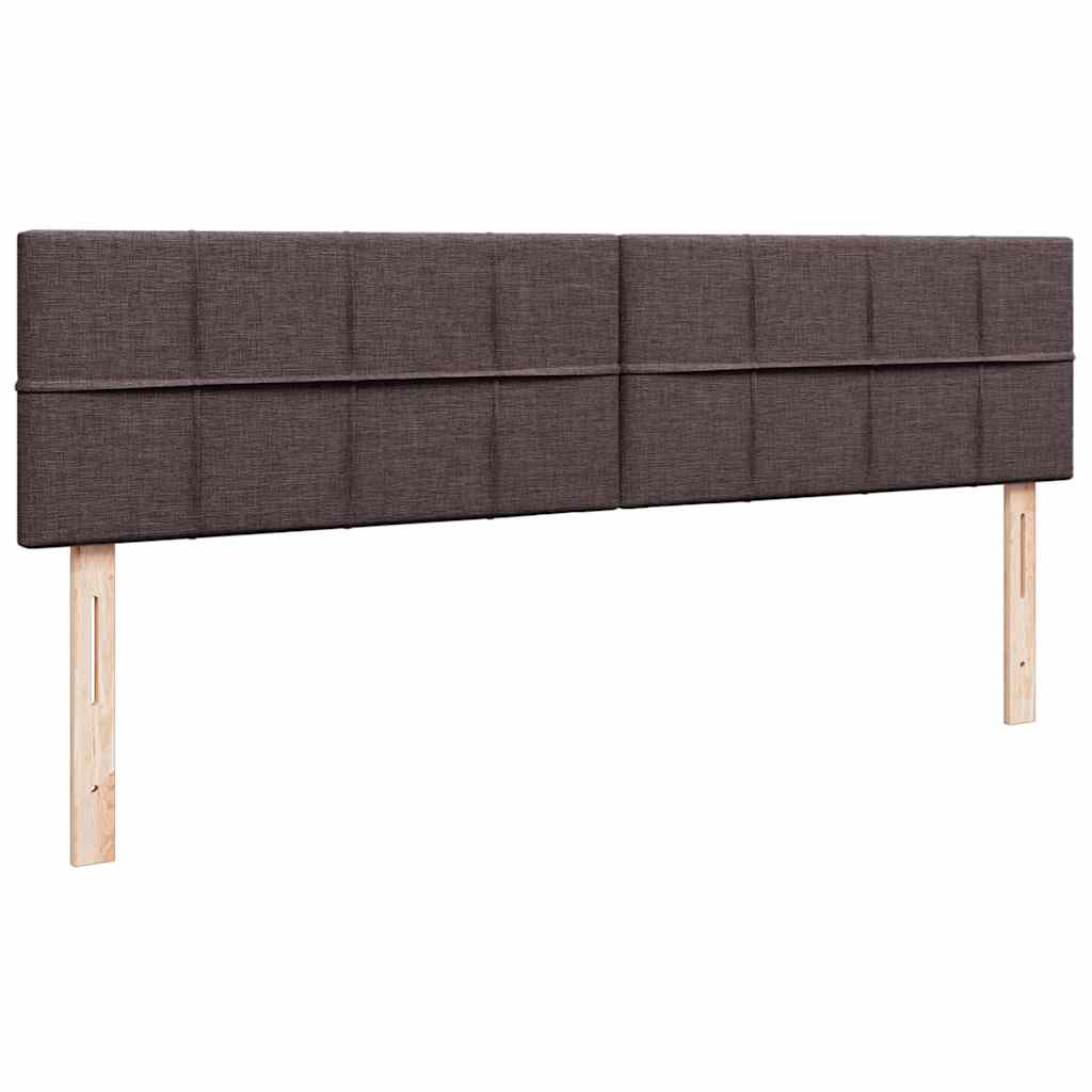 Sötétbarna szövet ottomán ágy matraccal & LED-ek 180x200cm 10