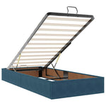 Sötétkék bársony ottomán ágy matraccal & LED-ek 80 x 200 cm 13