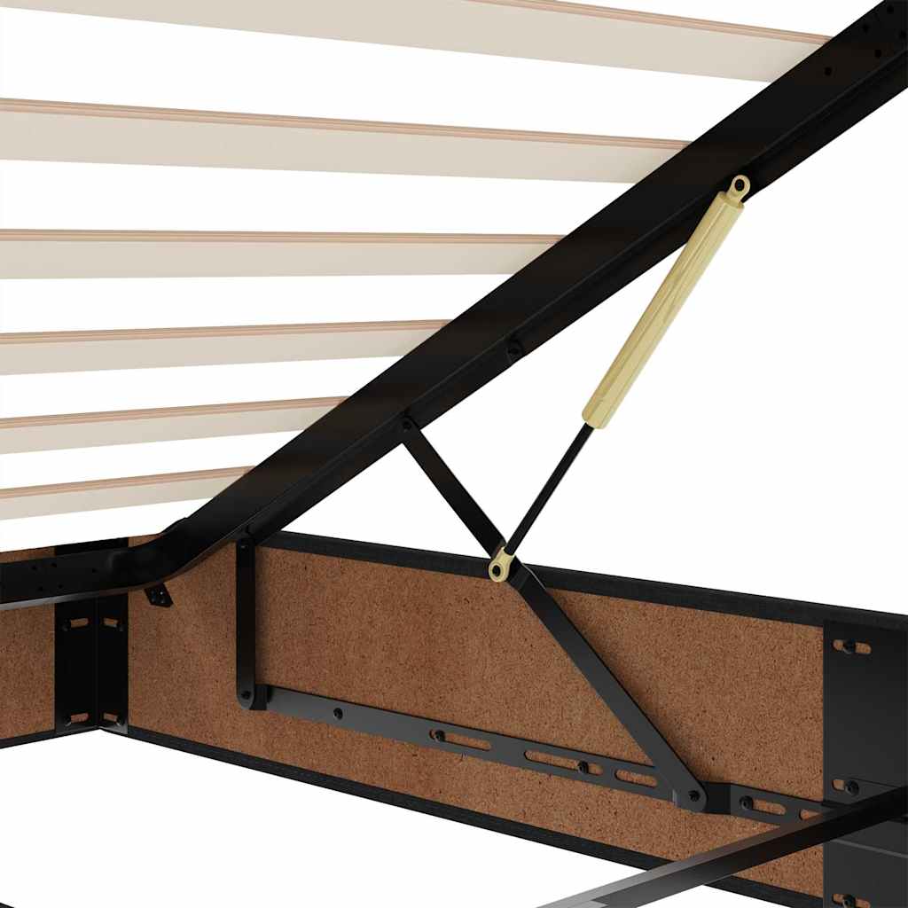 Ottomán ágykeret matracokkal Fekete 180x200cm szövet 14