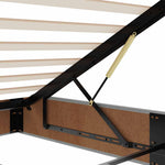 Ottomán ágykeret matraccal világosszürke 140x190 cm szövet 14