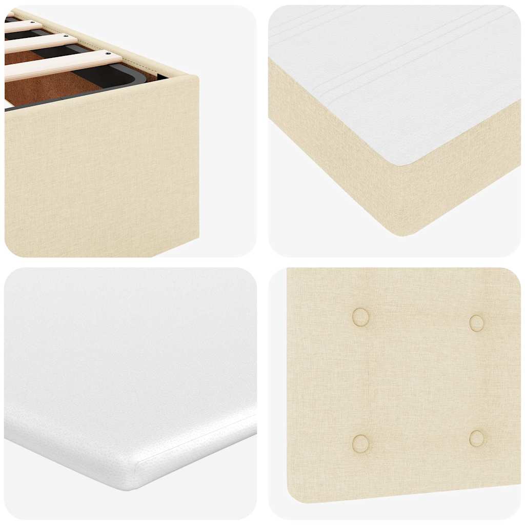 Oszmán ágykeret matracokkal krém 200x200cm szövet 13