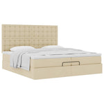 Oszmán ágykeret matracokkal krém 200x200cm szövet 4