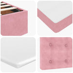 Ottomán ágykeret matracokkal Rózsaszín 200x200cm bársony 14