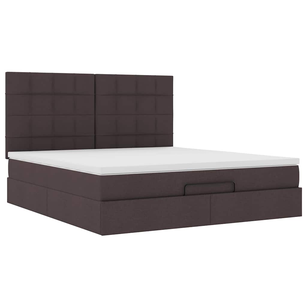 Oszmán ágykeret matraccal sötétbarna 160x200cm szövet 7