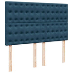 Ottomán ágykeret matracokkal sötétkék 140x200cm bársony 13