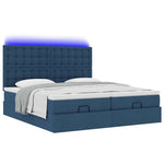 Ottomán ágykeret matracokkal kék 200x200cm szövet 6