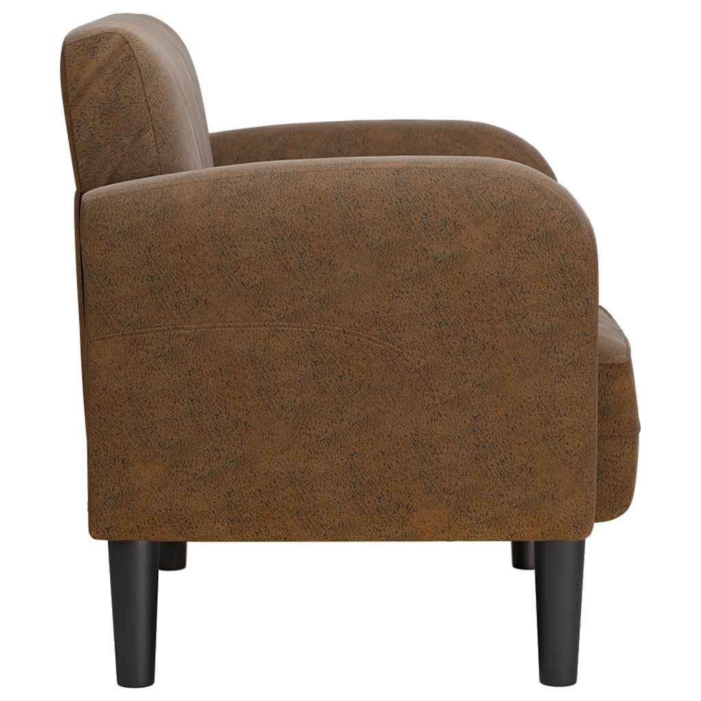 Barna műbőr kanapé szék karfával 54 cm 4