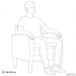 Barna műbőr kanapé szék karfával 54 cm 9