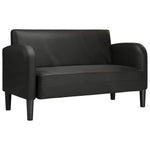 Fekete műbőr loveseat kanapé 110 cm 2