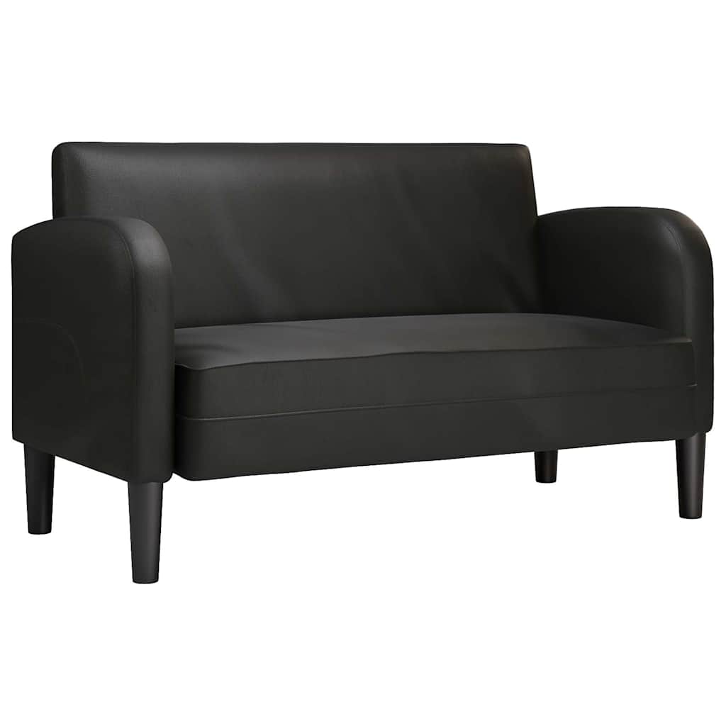 Fekete műbőr loveseat kanapé 110 cm 2