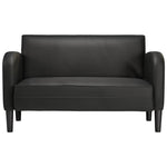 Fekete műbőr loveseat kanapé 110 cm 3