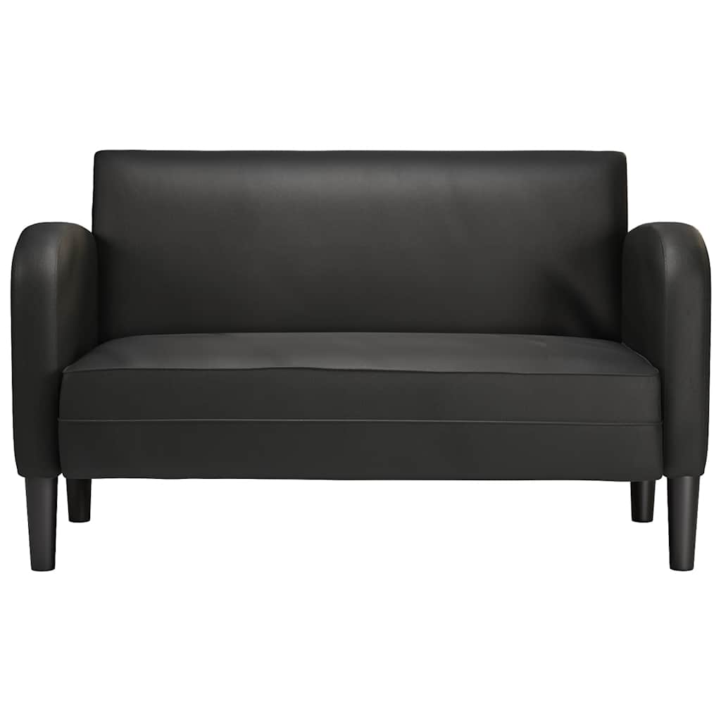 Fekete műbőr loveseat kanapé 110 cm 3