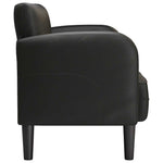 Fekete műbőr loveseat kanapé 110 cm 4