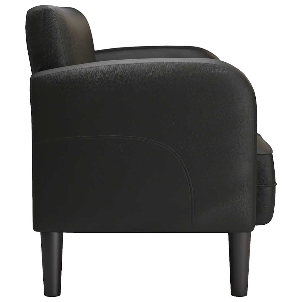 Fekete műbőr loveseat kanapé 110 cm 4