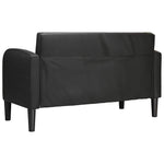 Fekete műbőr loveseat kanapé 110 cm 5
