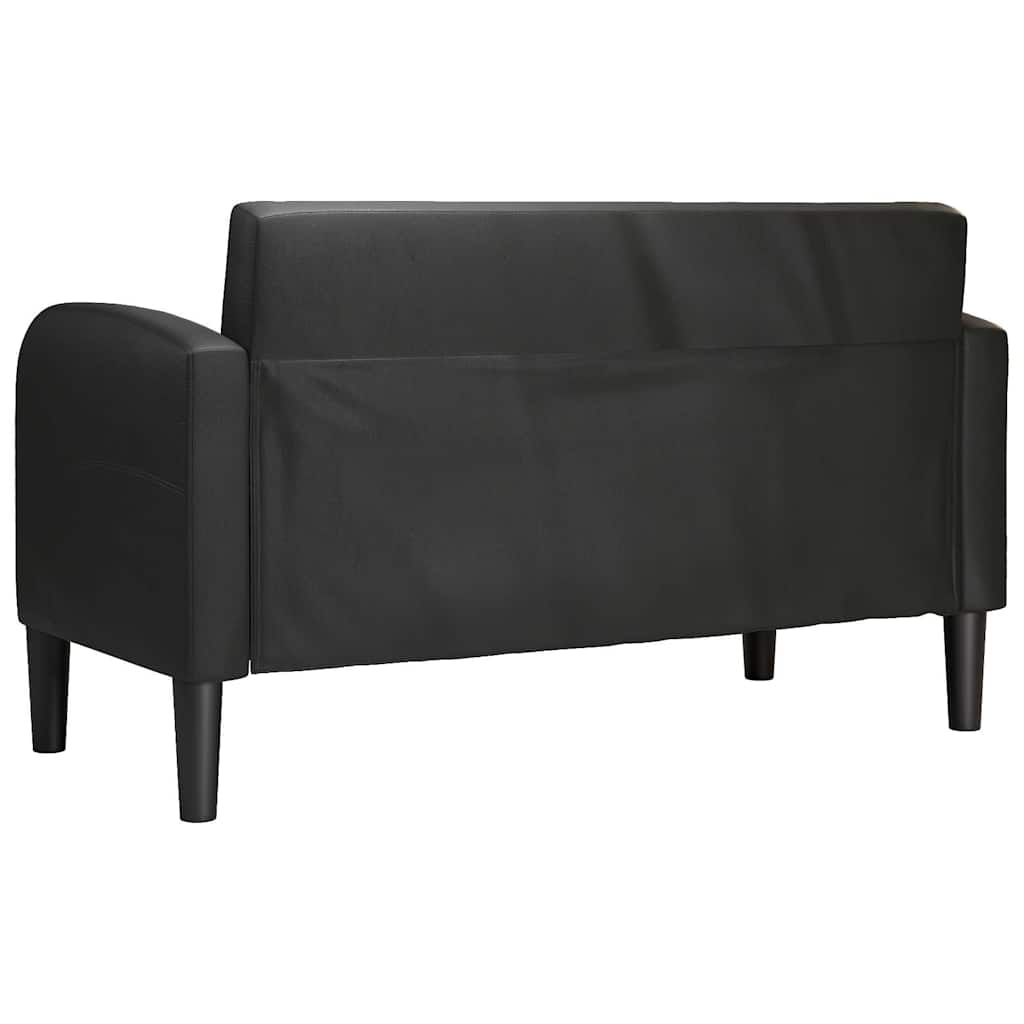 Fekete műbőr loveseat kanapé 110 cm 5
